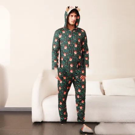 Christmas Family Matching Outfits With Prints Green - Shop at LoveMi