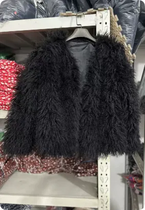 Coat Faux Fur Jacket Black - Shop at LoveMi