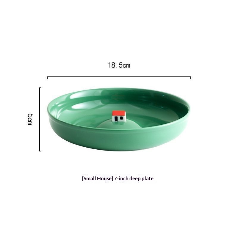 Elegant Deep Round Ceramic Plate For Home Use 7