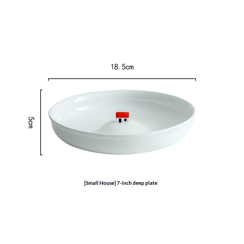Elegant Deep Round Ceramic Plate For Home Use 6