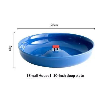 Elegant Deep Round Ceramic Plate For Home Use