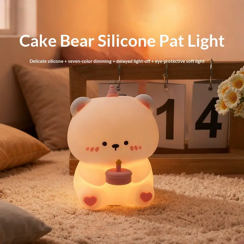 Silicone Pat Creative Night Bedroom Bedside Table Lamp Colorful Mood Light