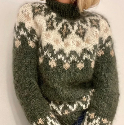 Round-neck Chunky-knit Cotton Fabric Top