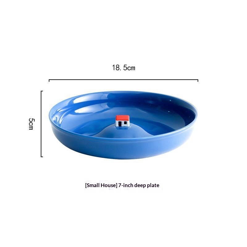Elegant Deep Round Ceramic Plate For Home Use 8