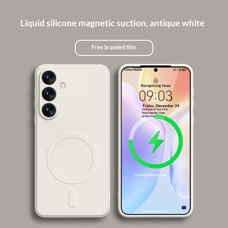 Magnetic Liquid Silicone All-around Skin-friendly Protective Case For Smartphones - Image 4