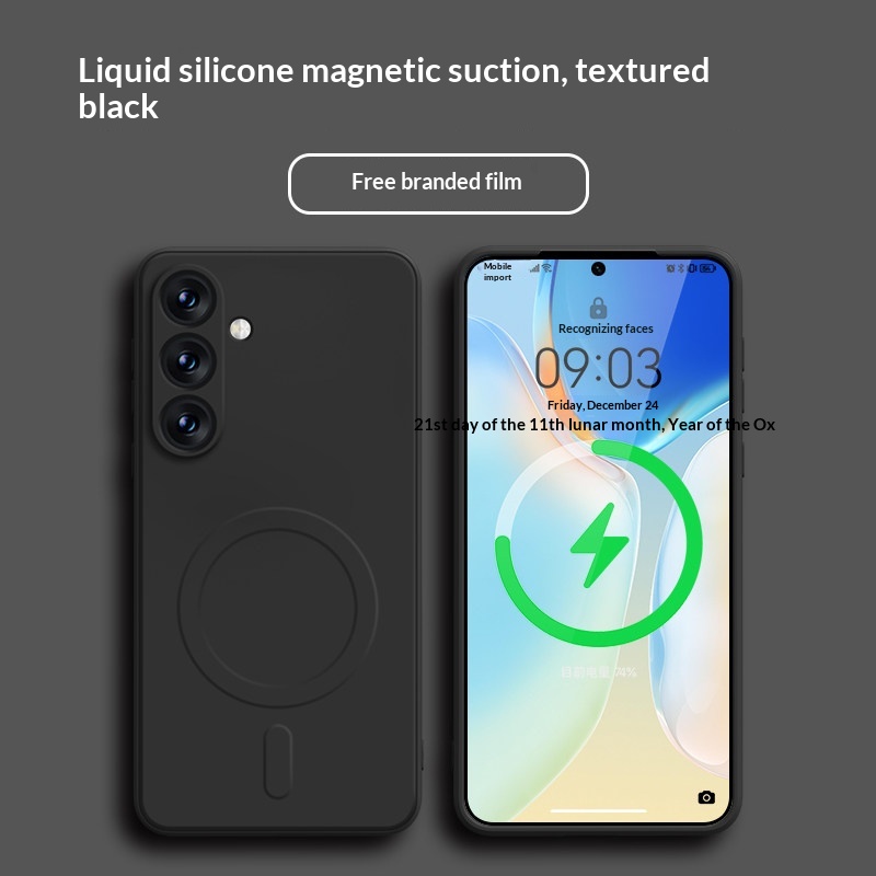 Magnetic Liquid Silicone All-around Skin-friendly Protective Case For Smartphones - Image 2