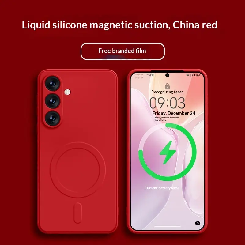 Magnetic Liquid Silicone All-around Skin-friendly Protective Case For Smartphones