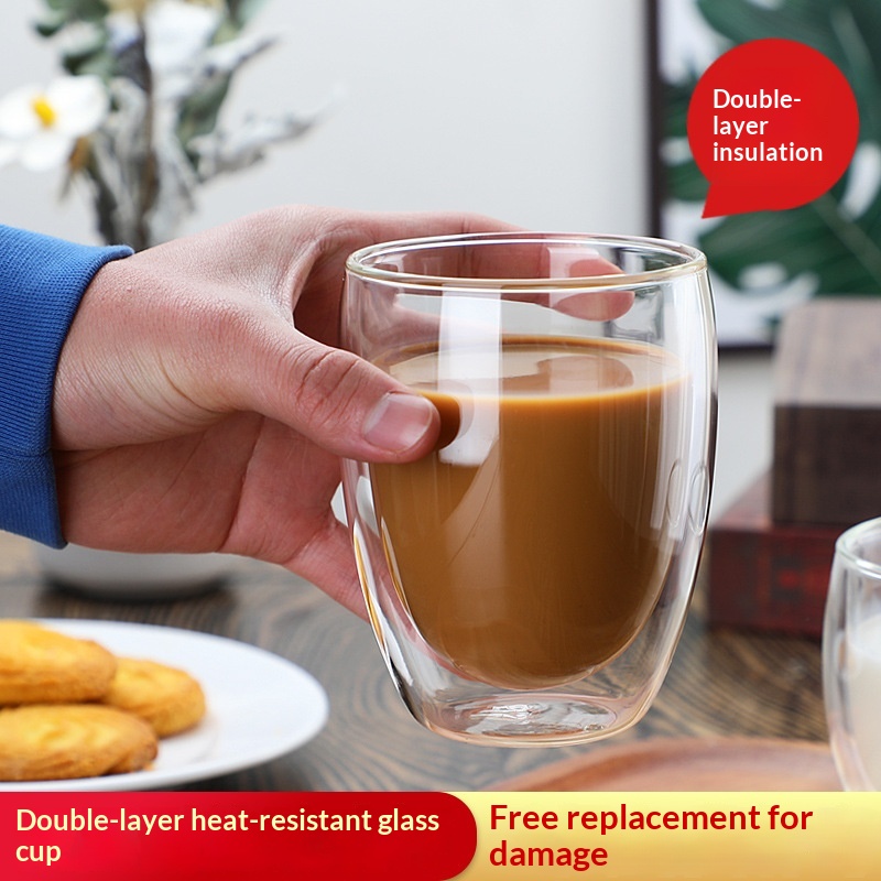 Double-walled Insulated Glass Mugideal For The Office Home Or On The Go Handmade - Image 2