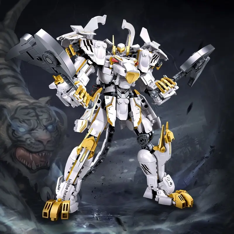Qinglong And Baihu Mecha War God King Kong Assembly Model Building Toy Gift