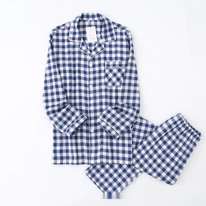 SpringAutumn Womens Double-Layer Long-Sleeve Loungewear Set - Blue