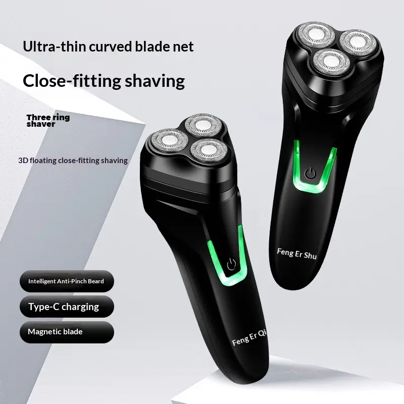 Mens Three-Head Cordless Rechargeable Shaver For Car Use