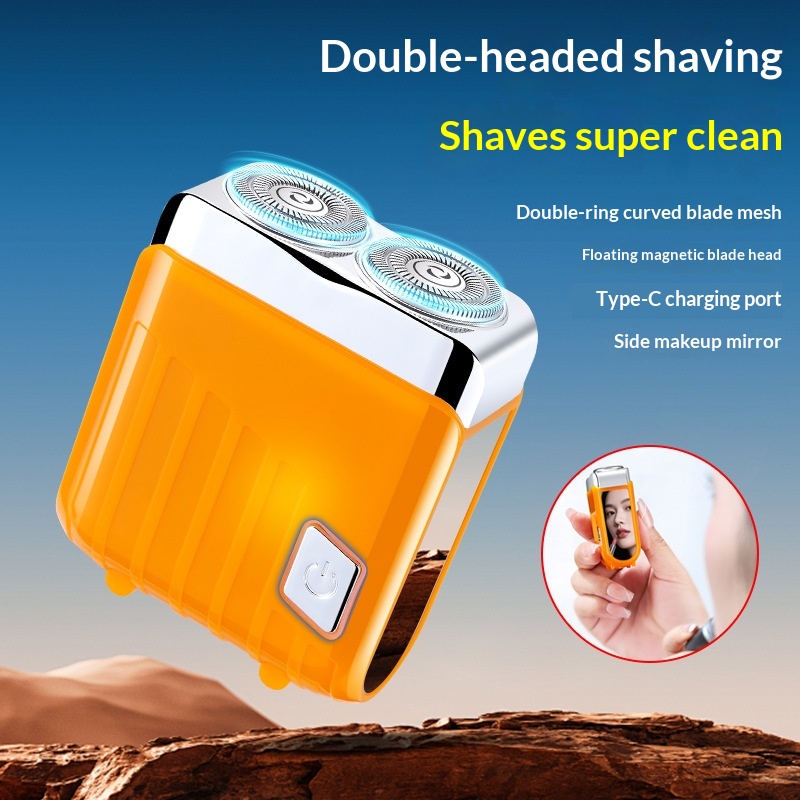 New Portable Washable Magnetic Dual-blade Mens Shaver