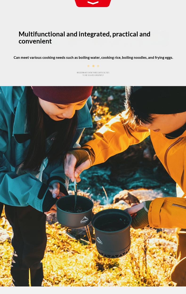 Widesea Outdoor Cookware Set Heat-Collecting Energy-Boosting Camping Cooking Gear
