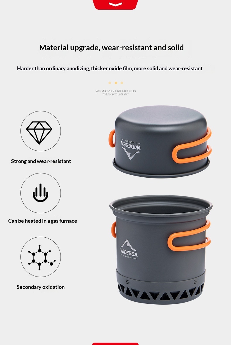 Widesea Outdoor Cookware Set Heat-Collecting Energy-Boosting Camping Cooking Gear