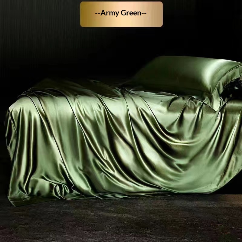 High-end Silk Four-piece Bedding Set Sheets And Duvet Cover 14