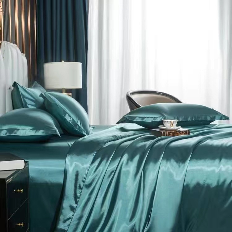 High-end Silk Four-piece Bedding Set Sheets And Duvet Cover 17