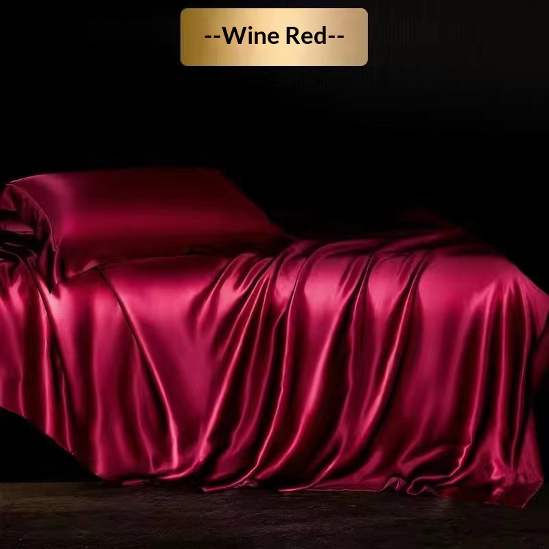 High-end Silk Four-piece Bedding Set Sheets And Duvet Cover 16