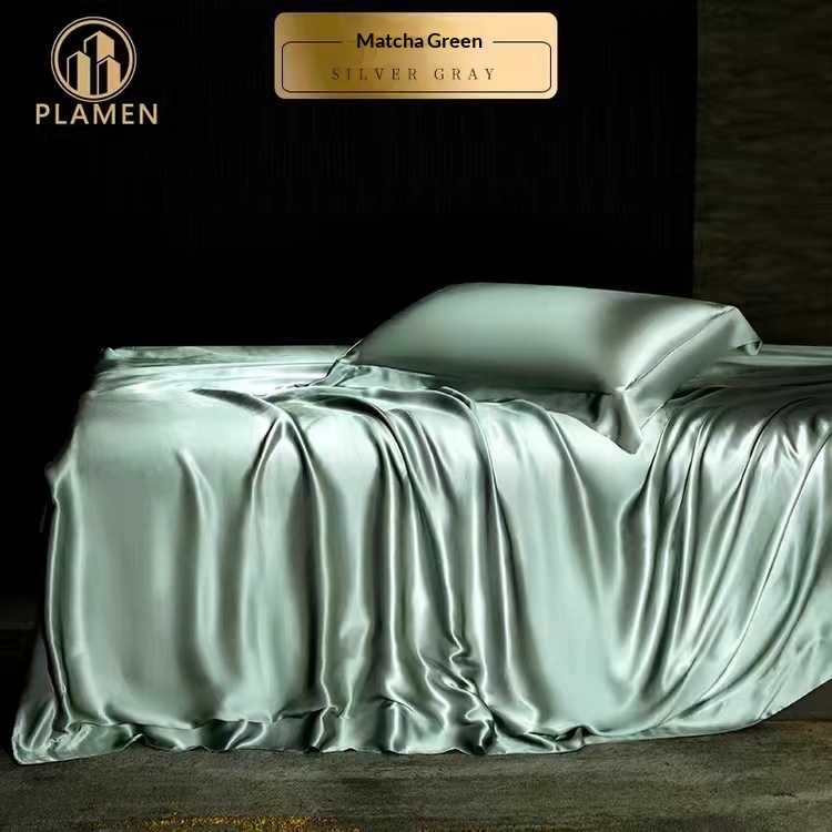 High-end Silk Four-piece Bedding Set Sheets And Duvet Cover 18