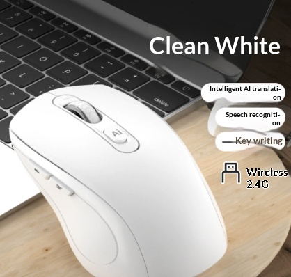 Smart Voice Mouse With Wireless Bluetooth And Charging – White