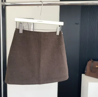 FallWinter Loose Turtleneck Knit Top And Wool Skirt Womens Set Woolen Skirt M - Shop at LoveMi