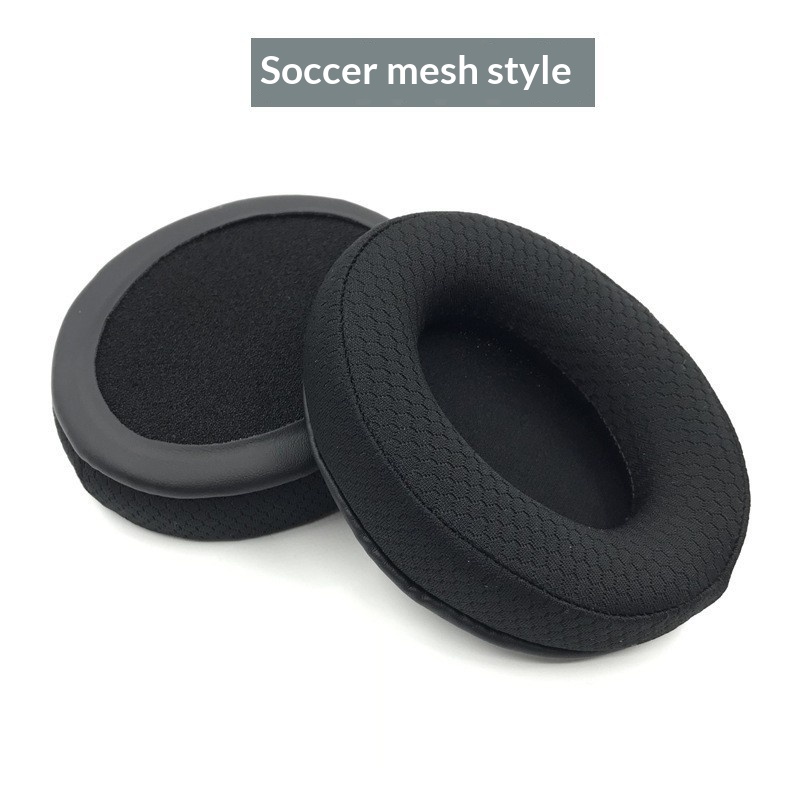 Black Football Mesh Fabric Earcup Cover For Headphones