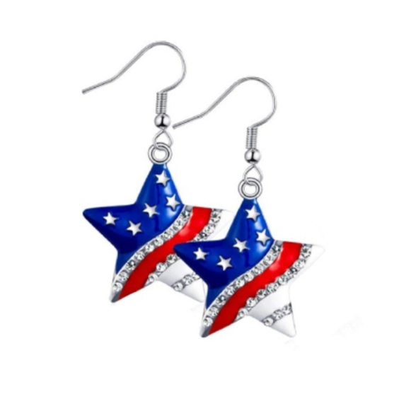 Womens Alloy Earrings With Letters And Stars