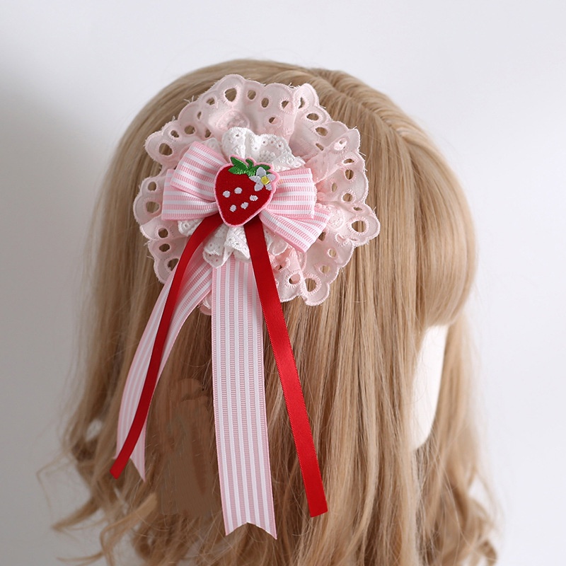 Striped Strawberry Hairband And Arm Warmers