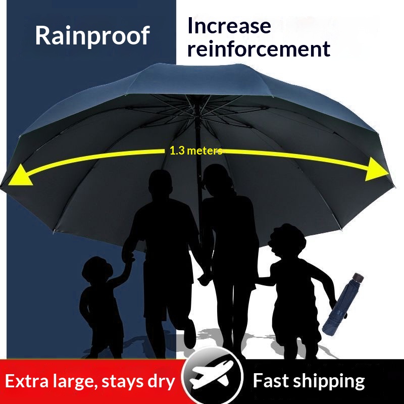 Folding Umbrella For Men And Women Suitable For Both Sunny And Rainy Days