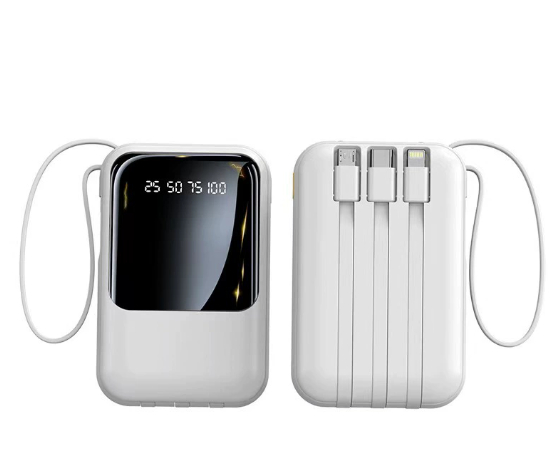 20000MA Large Capacity Mini Comes With Four-wire Power Bank PD66w Super Fast Charge Mobile Power Supply 20