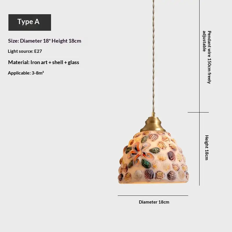 French Vintage Shell-style Restaurant Chandelier American Style