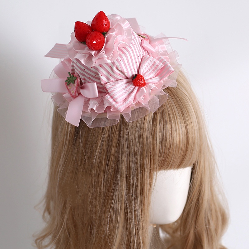 Striped Strawberry Hairband And Arm Warmers