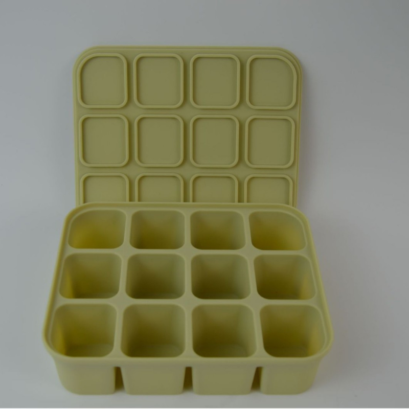 Baby Steamed Cake High-temperature-resistant Silicone Square Mold With Lid 16