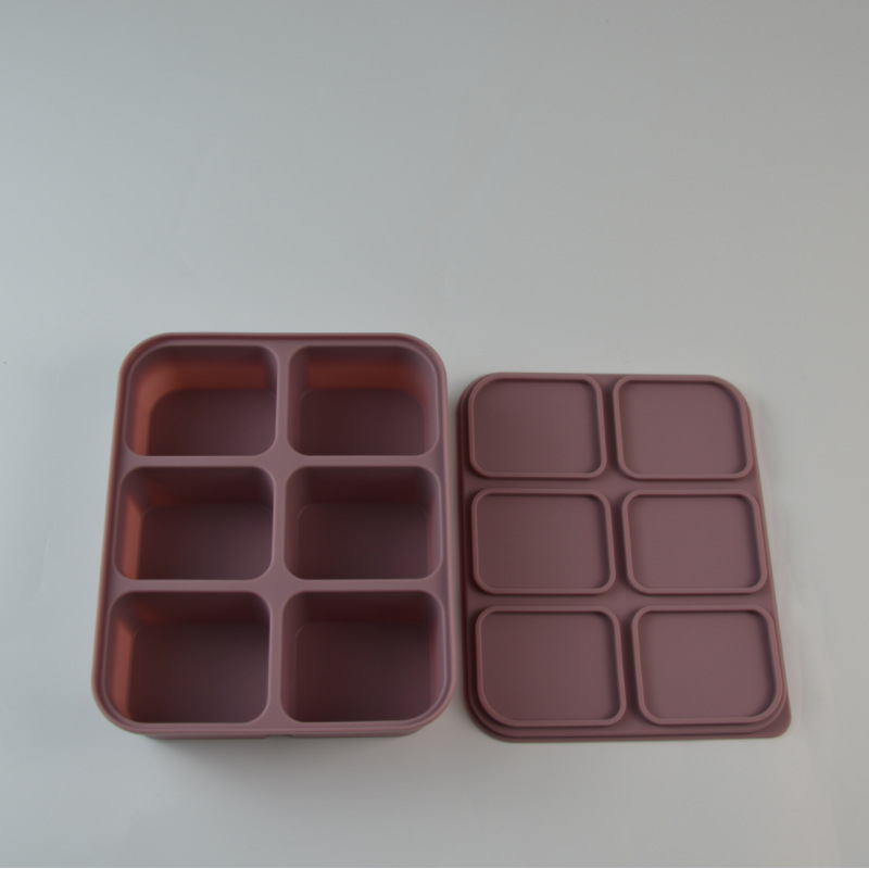 Baby Steamed Cake High-temperature-resistant Silicone Square Mold With Lid 18