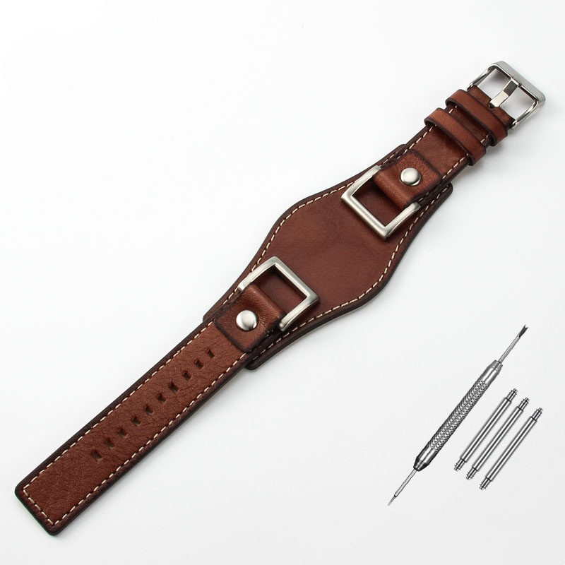 Replacement Fossil Watch Accessories Vintage-style Tray With 24mm Cowhide Leather Strap