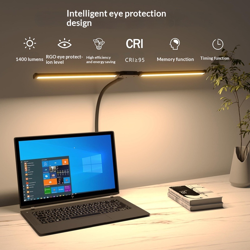 Eye Protection Double Headed Clip Learning Desk Lamp
