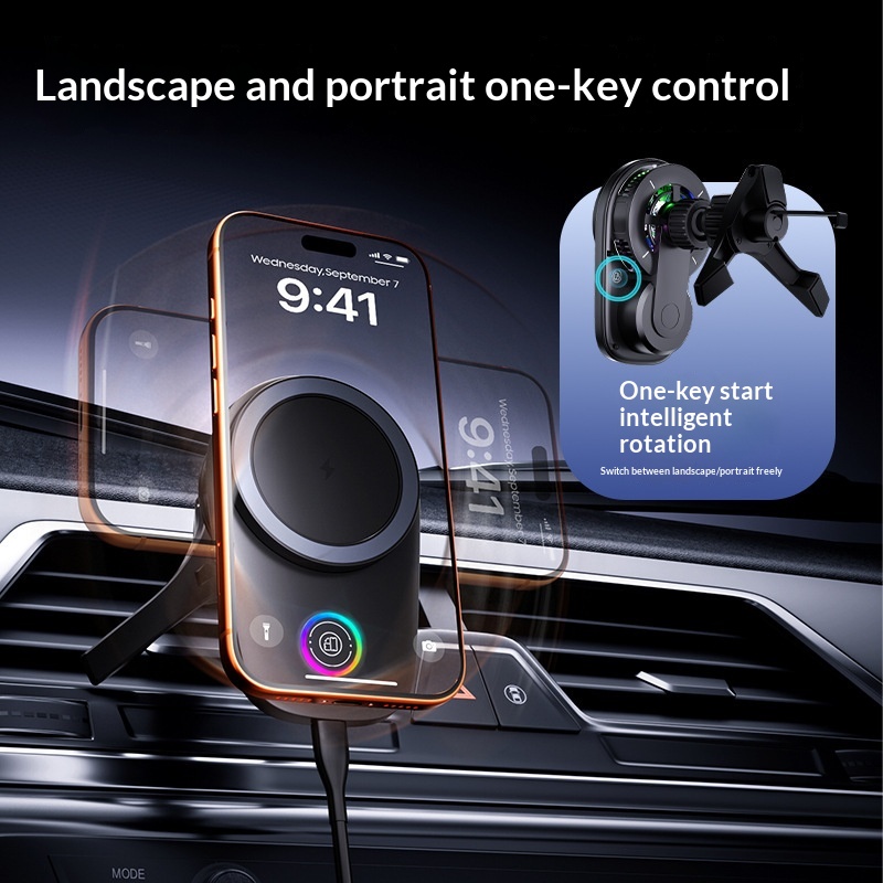 25W Magnetic Wireless Charging Holder For Air Vent