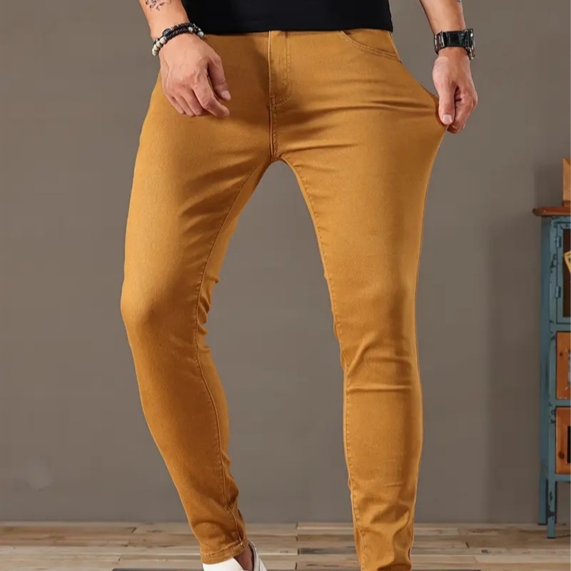 Mens Denim Stretch Pants Bike-style