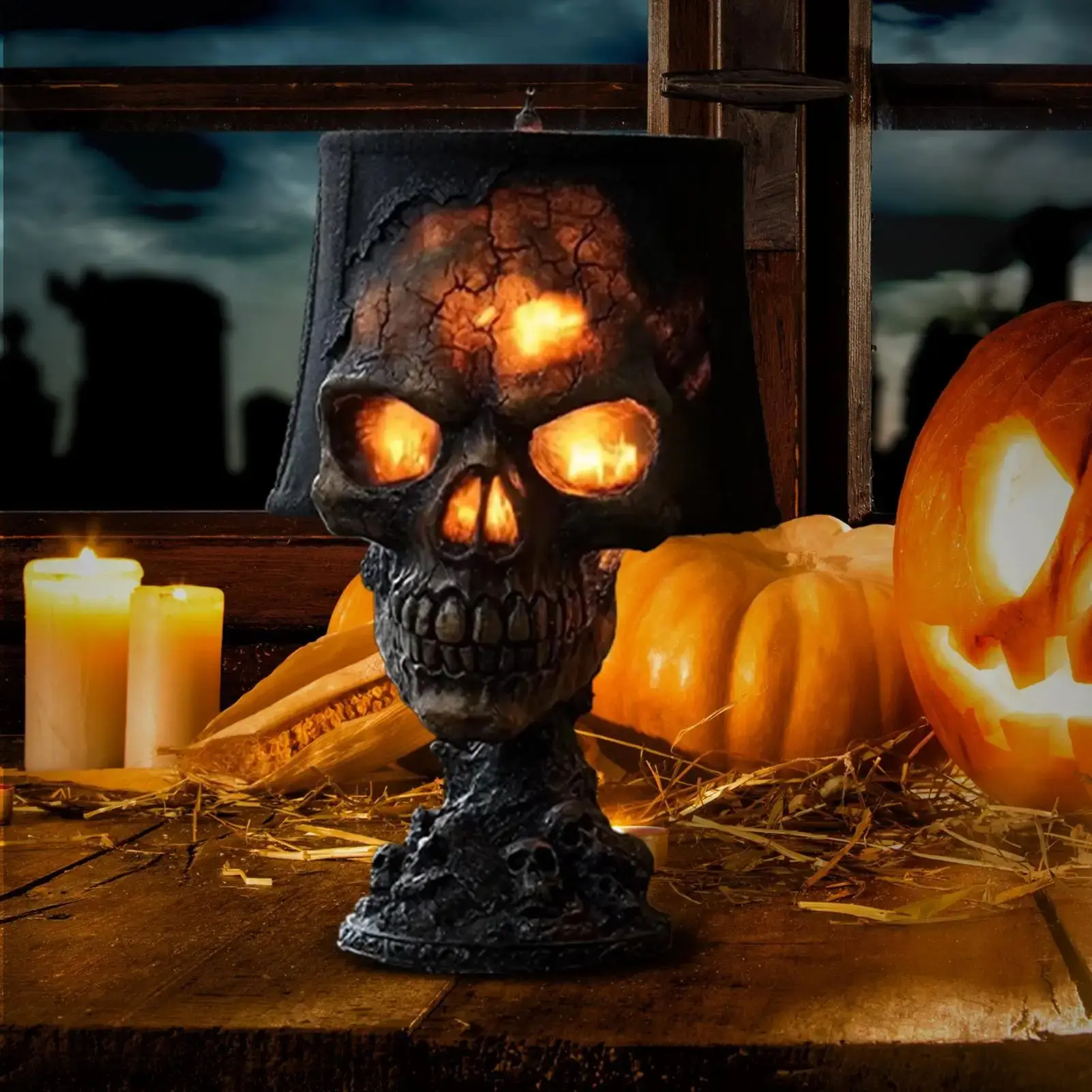 Resin Ghost Festival Garden Decor Craft Skull