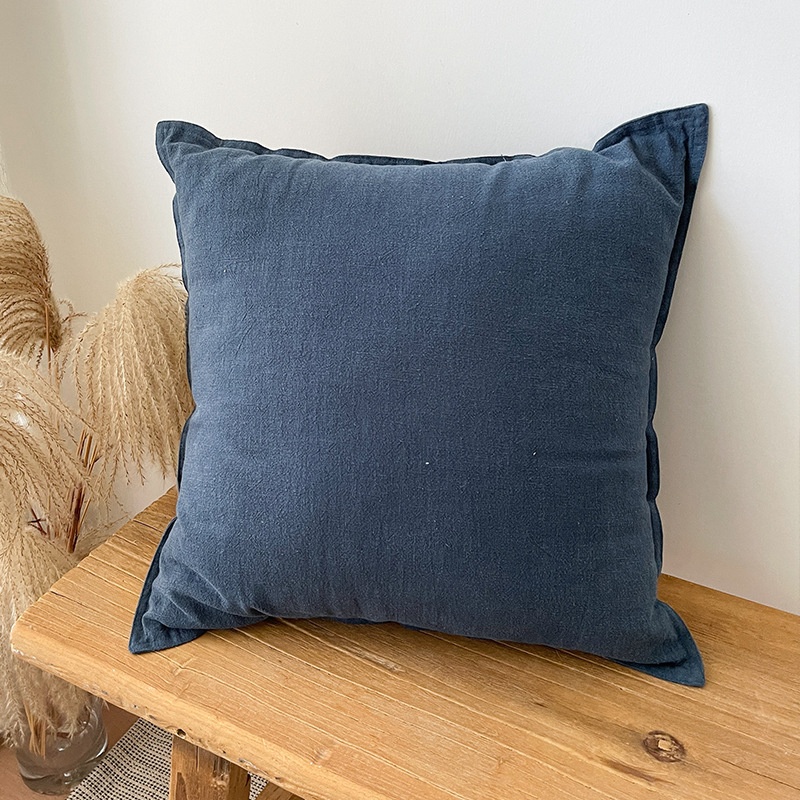 Simple Solid-Colored Linen Sofa Cushion Cover For The Living Room 8