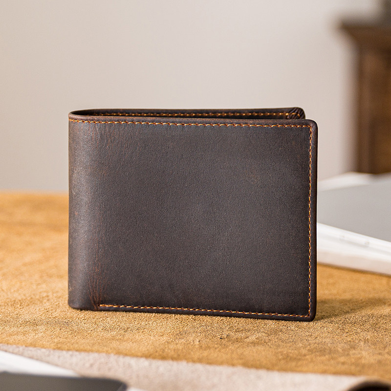 Handmade Wallet Made From Premium Full-grain Cowhide A Simple Vintage-style Billfold