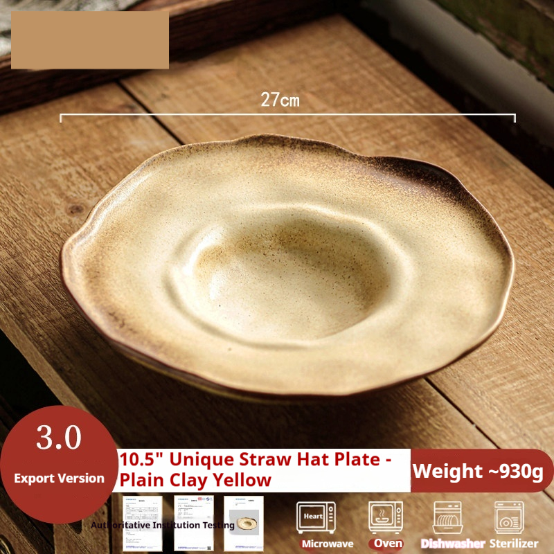 Large Deep Soup Plate Salad Bowl In A Sophisticated French Straw Hat Design 7