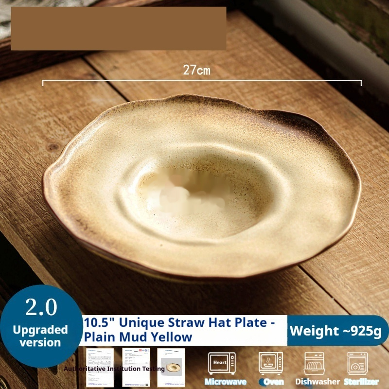 Large Deep Soup Plate Salad Bowl In A Sophisticated French Straw Hat Design 4