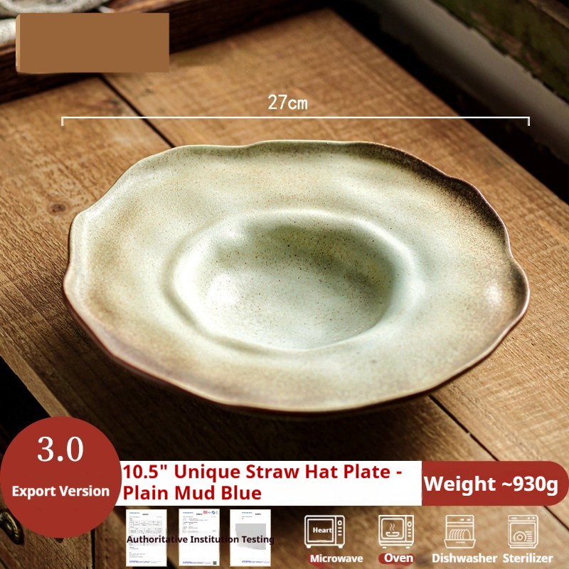 Large Deep Soup Plate Salad Bowl In A Sophisticated French Straw Hat Design