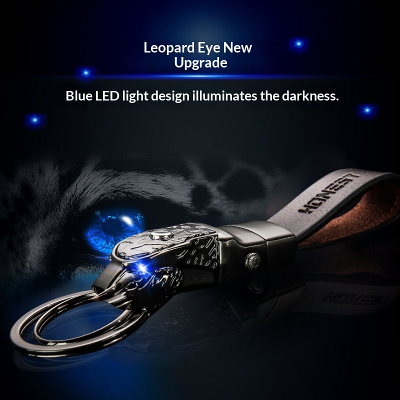 Keychain LED Light With A Leopard Head Design