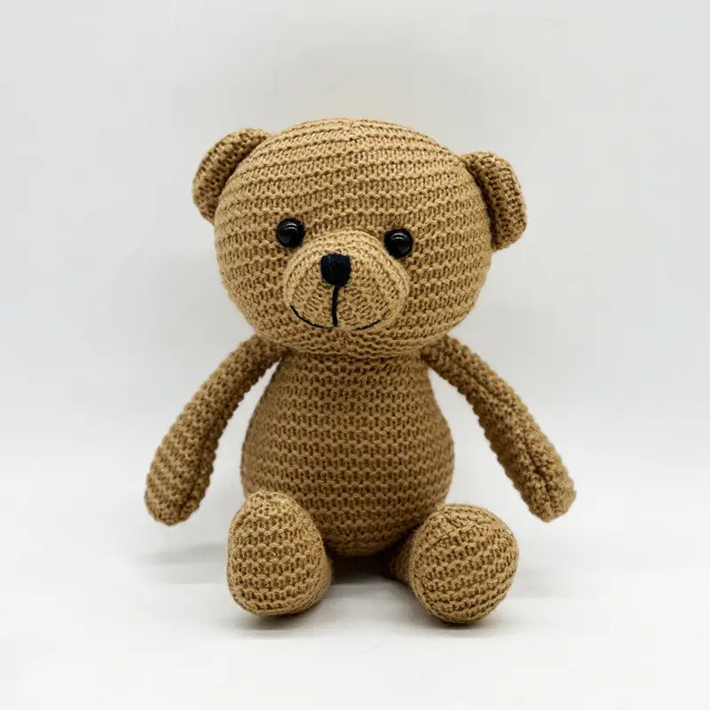 Yarn Bear Doll Wedding Celebration Doll Cute Plush Knitted Toy For Kids As A Gift