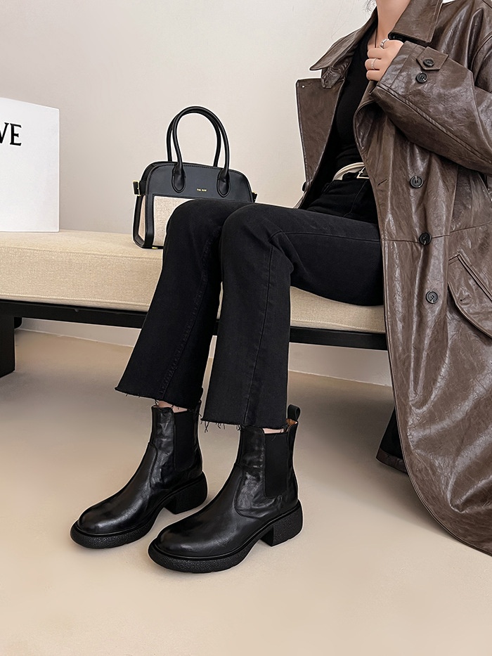 Women’s British-Style Chunky Heel Ankle Boots