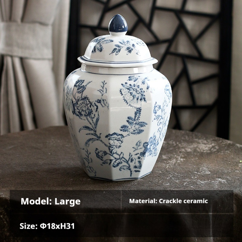 Handmade Blue And White Ceramic Jar 6