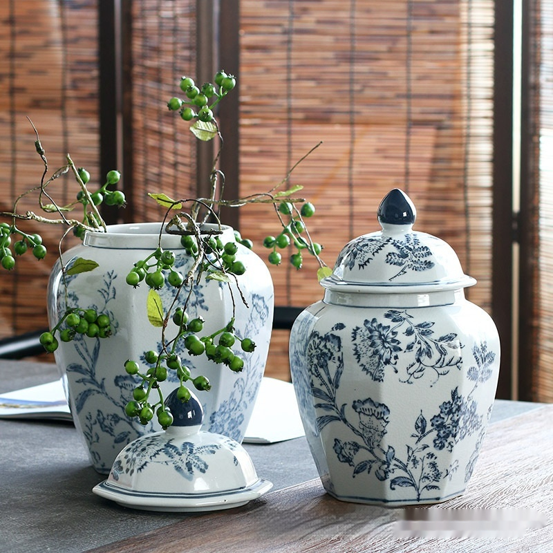 Handmade Blue And White Ceramic Jar