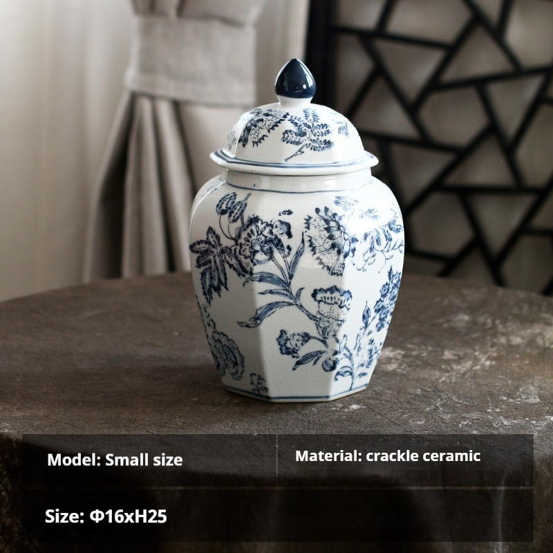 Handmade Blue And White Ceramic Jar 7
