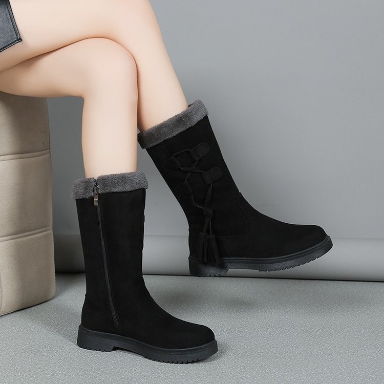Womens Thick-soled Fleece-lined Extra-thick Boots From Europe And The US